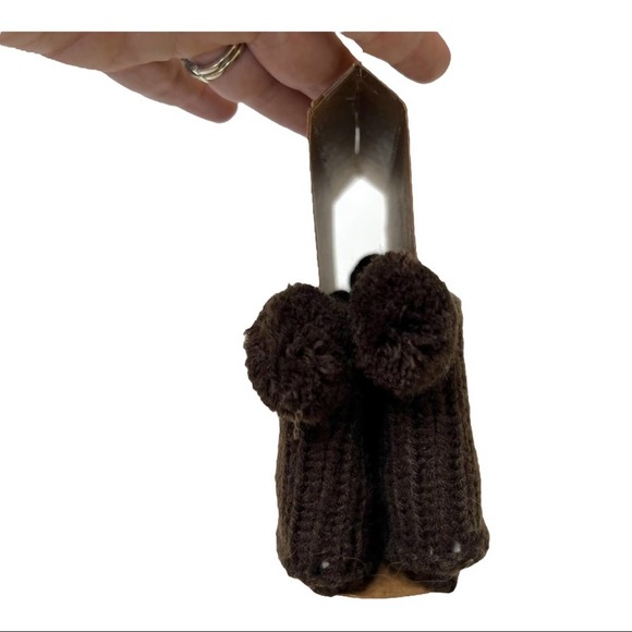 Bootie Cuties Knit Brown Bear Boot Cuffs - Picture 3 of 4